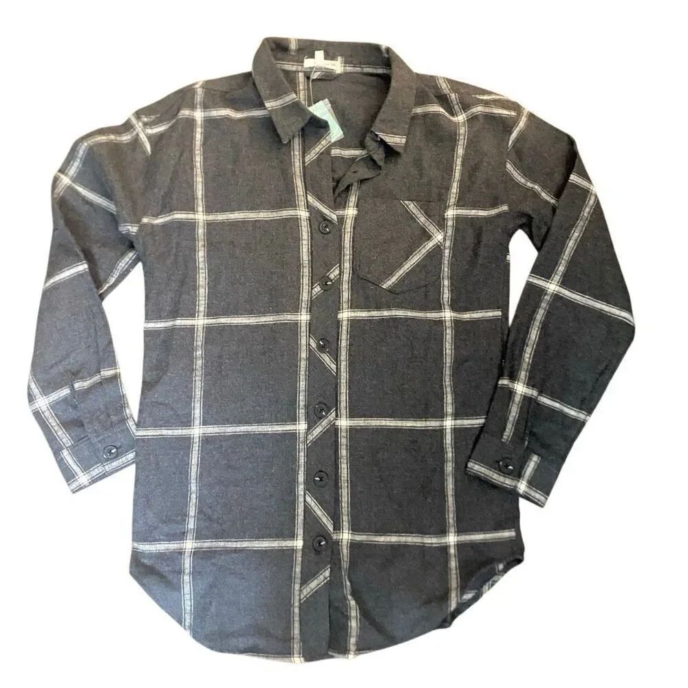Maurices NwT gray button down flannel gray XS